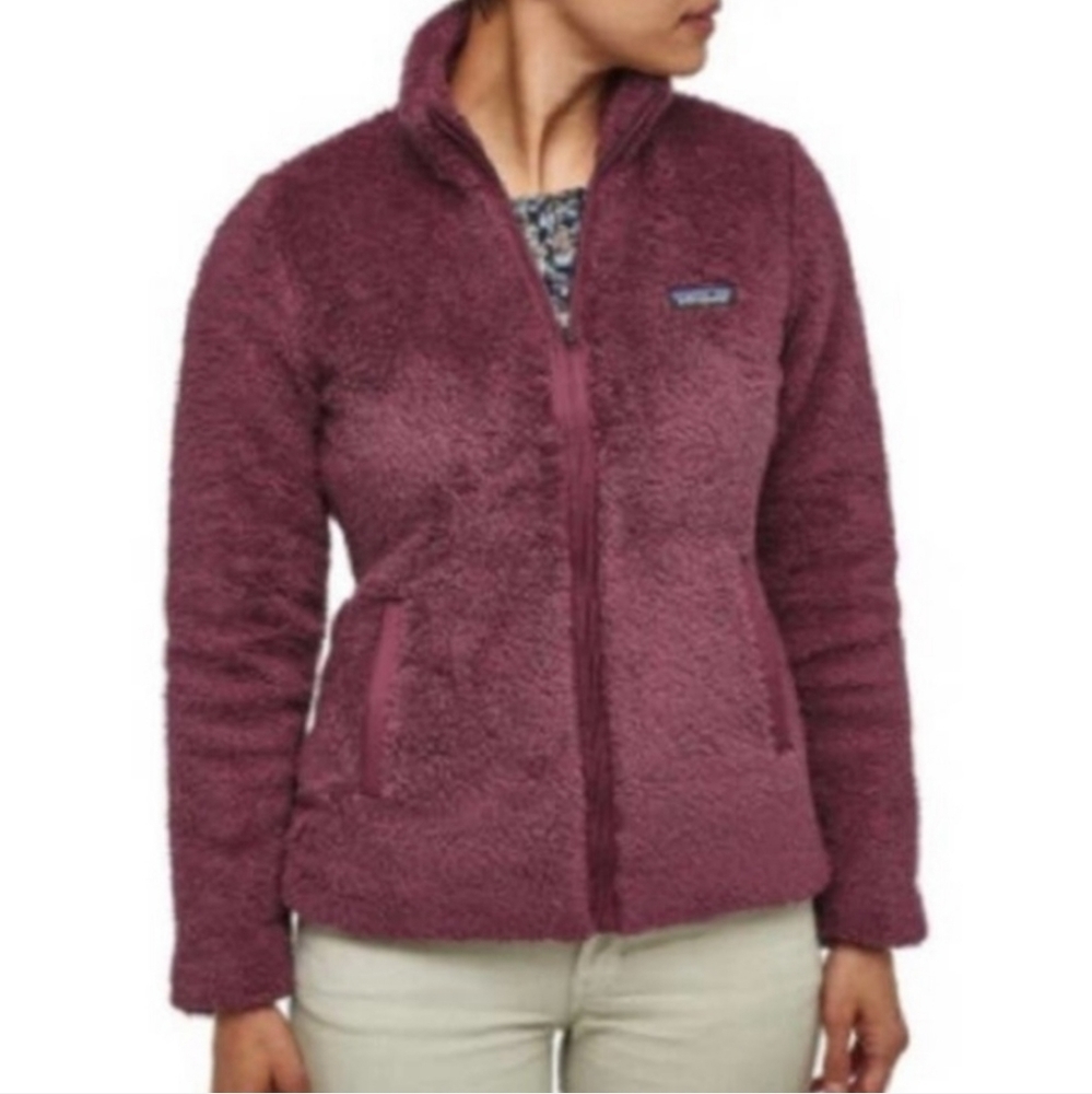 Patagonia Los Gatos Dark Purple Fuzzy Fleece Zip Jacket Womens XS